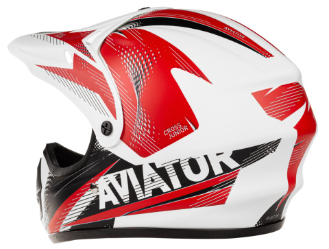 Kask Aviator MX biały-czerwony Kask Aviator MX biały-czerwony