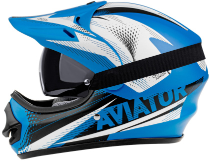 Kask Aviator MX niebieki-biały